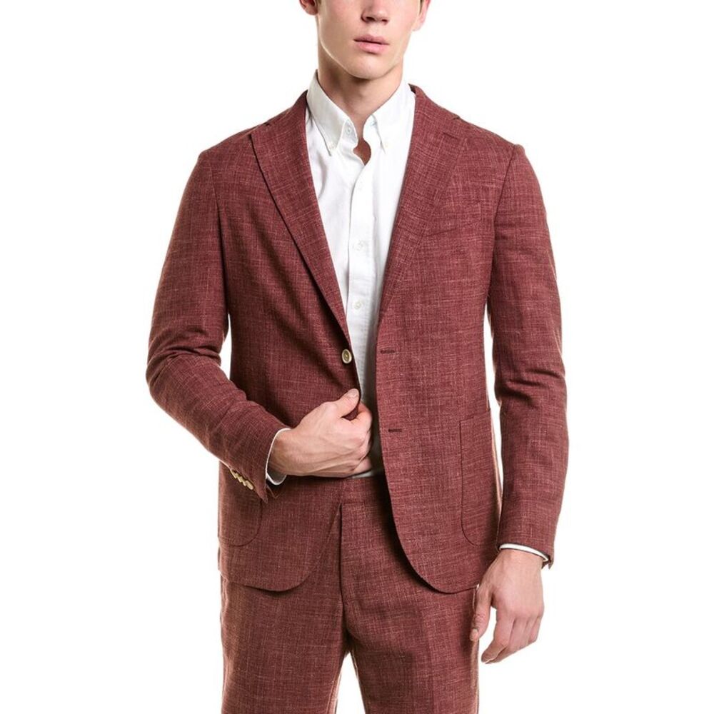 Richard James Mens  Wool & Linen-Blend Travel Jacket, Pink